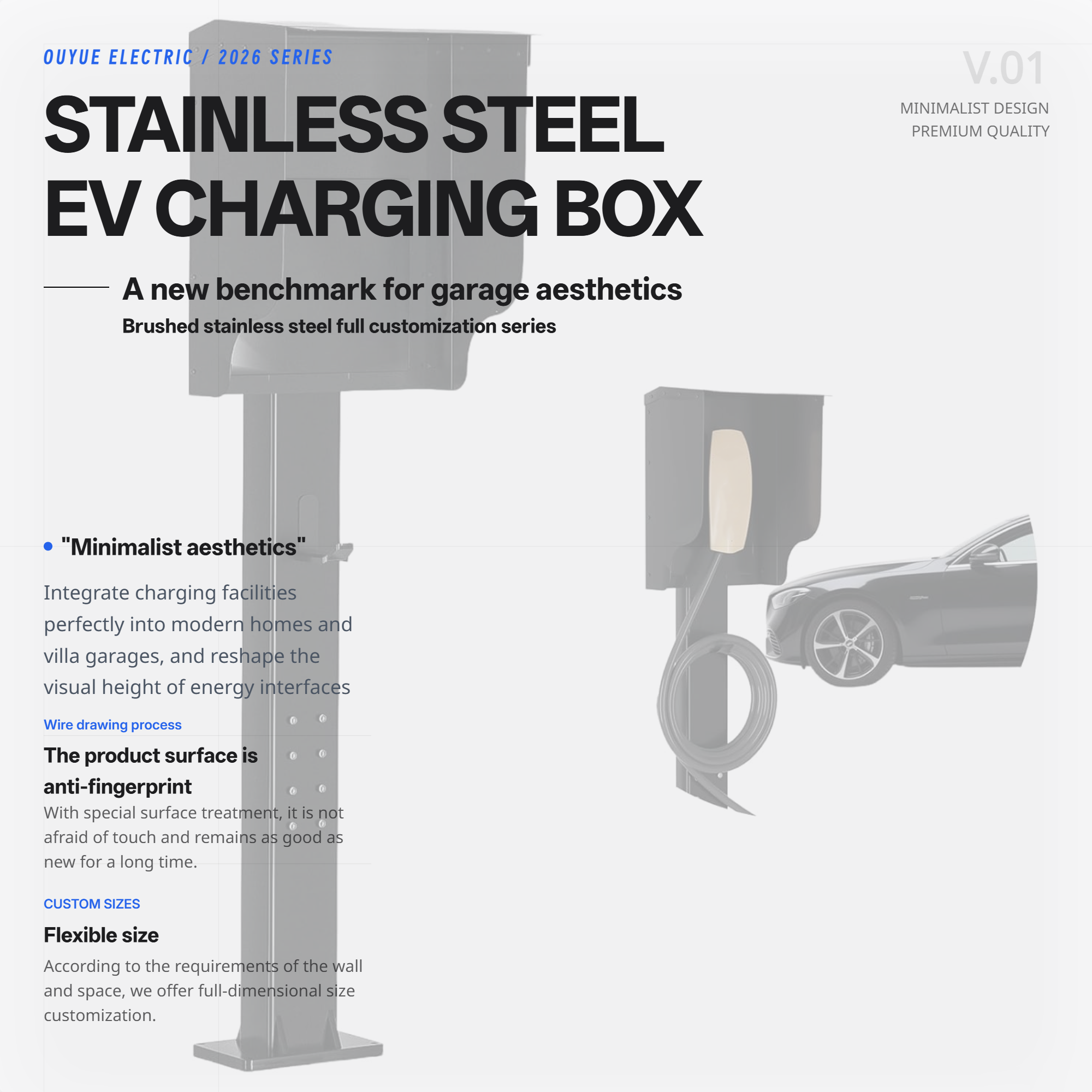 Kepiye carane kothak pangisi daya EV stainless steel bisa dadi pathokan anyar kanggo estetika garasi?